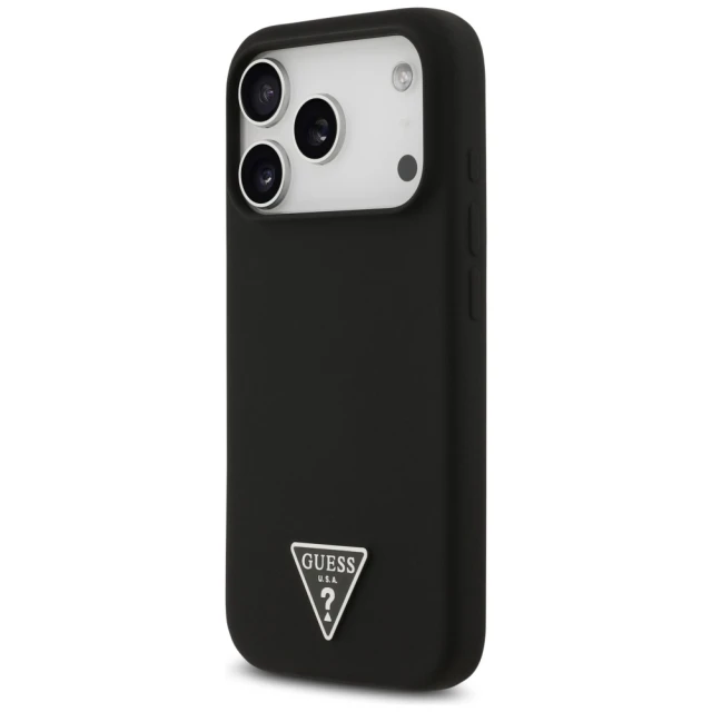 Чохол Guess Silicone Triangle Logo для iPhone 17 Pro Max Black with MagSafe (GUHMP17XSCTRLMK)