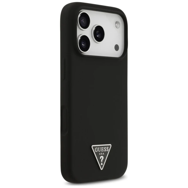 Чохол Guess Silicone Triangle Logo для iPhone 17 Pro Max Black with MagSafe (GUHMP17XSCTRLMK)