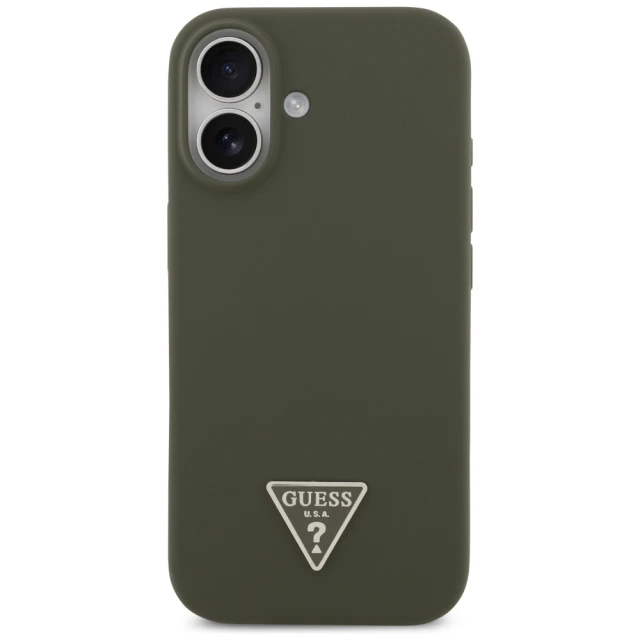 Чехол Guess Silicone Triangle Logo для iPhone 17 Khaki with MagSafe (GUHMP17SSCTRLMA)
