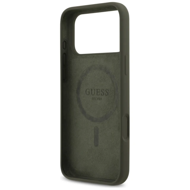 Чохол Guess Silicone Triangle Logo для iPhone 17 Pro Max Khaki with MagSafe (GUHMP17XSCTRLMA)