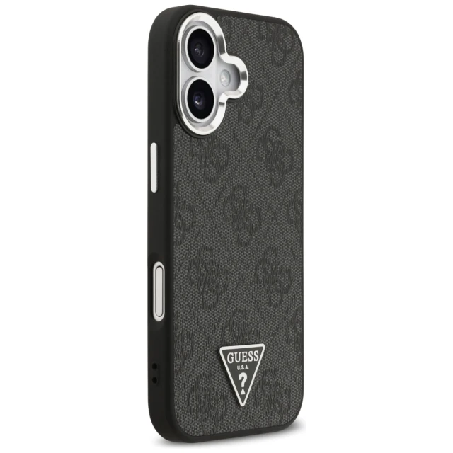 Чохол Guess 4G Triangle Logo для iPhone 17 Black Silver with MagSafe (GUHMP17SP4TSRCMK)