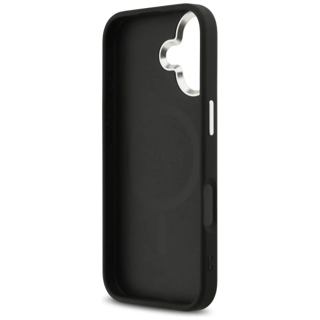 Чохол Guess 4G Triangle Logo для iPhone 17 Black Silver with MagSafe (GUHMP17SP4TSRCMK)