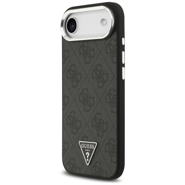 Чохол Guess 4G Triangle Logo для iPhone 17 Air Black Silver with MagSafe (GUHMP17MP4TSRCMK)