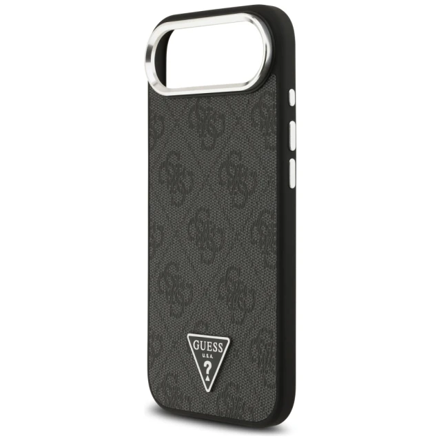 Чохол Guess 4G Triangle Logo для iPhone 17 Air Black Silver with MagSafe (GUHMP17MP4TSRCMK)