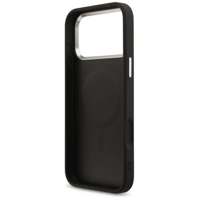 Чохол Guess 4G Triangle Logo для iPhone 17 Pro Max Black Silver with MagSafe (GUHMP17XP4TSRCMK)