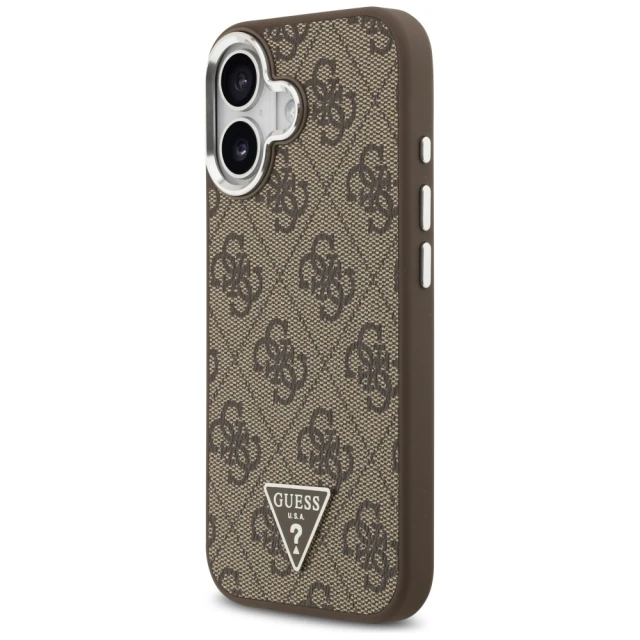 Чохол Guess 4G Triangle Logo для iPhone 17 Brown Silver with MagSafe (GUHMP17SP4TSRCMW)