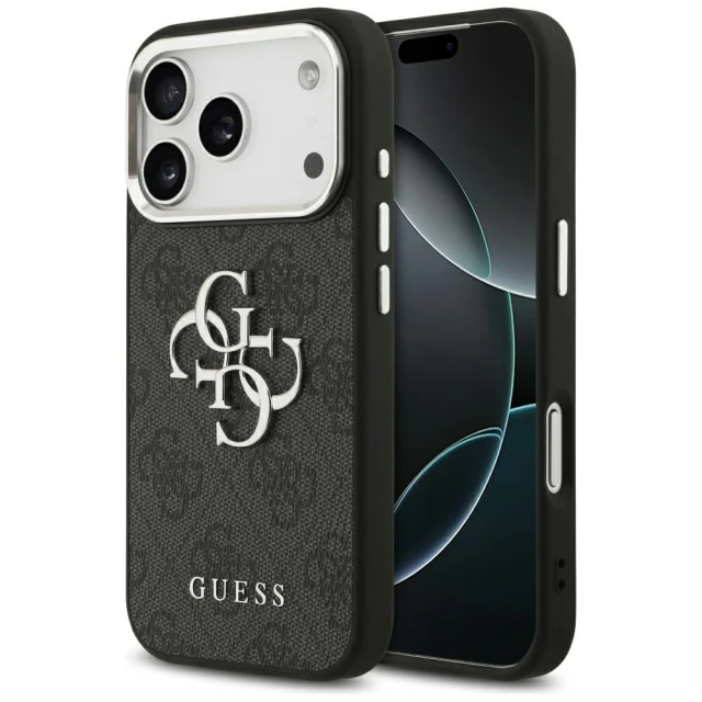 Чехол Guess 4G Big 4G Classic Logo для iPhone 17 Pro Black Silver (GUHCP17LP4G4SMCK)
