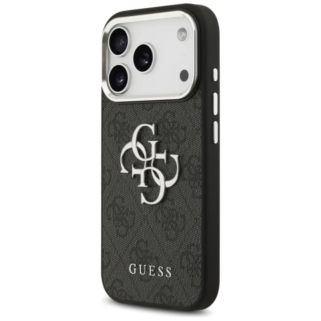 Чехол Guess 4G Big 4G Classic Logo для iPhone 17 Pro Black Silver (GUHCP17LP4G4SMCK)