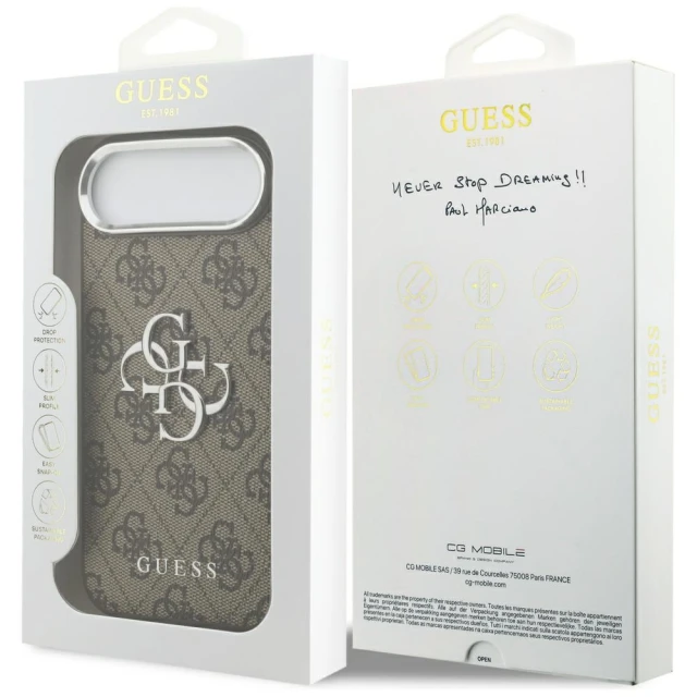 Чохол Guess 4G Big 4G Classic Logo для iPhone 17 Air Brown Silver (GUHCP17MP4G4SMCW)
