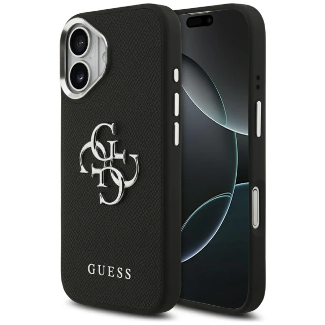Чехол Guess Grained Big 4G Classic Logo для iPhone 17 Black (GUHCP17SPG4SMCEK)