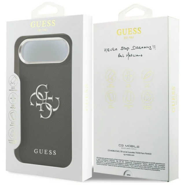 Чехол Guess Grained Big 4G Classic Logo для iPhone 17 Air Black (GUHCP17MPG4SMCEK)