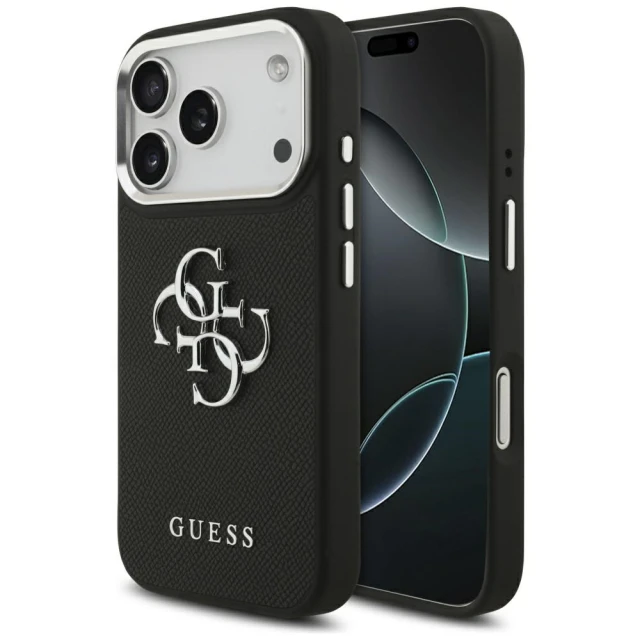 Чохол Guess Grained Big 4G Classic Logo для iPhone 17 Pro Black (GUHCP17LPG4SMCEK)