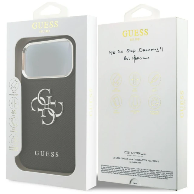 Чохол Guess Grained Big 4G Classic Logo для iPhone 17 Pro Black (GUHCP17LPG4SMCEK)