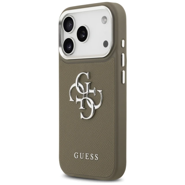 Чохол Guess Grained Big 4G Classic Logo для iPhone 17 Pro Brown (GUHCP17LPG4SMCEW)