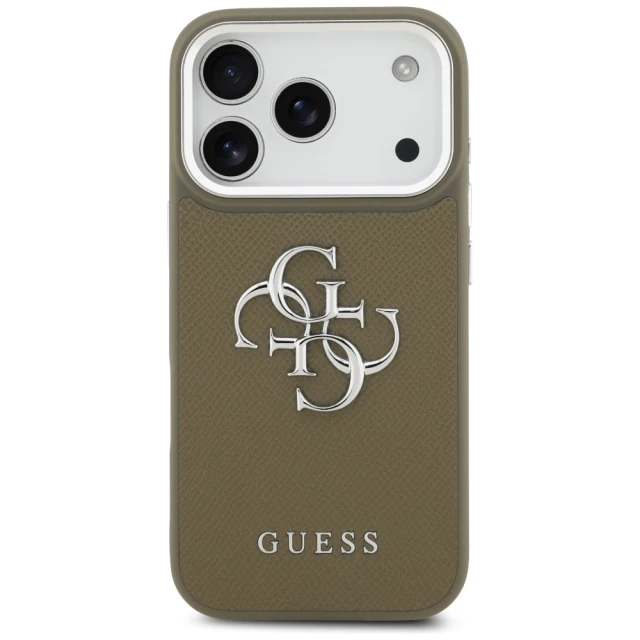 Чохол Guess Grained Big 4G Classic Logo для iPhone 17 Pro Brown (GUHCP17LPG4SMCEW)