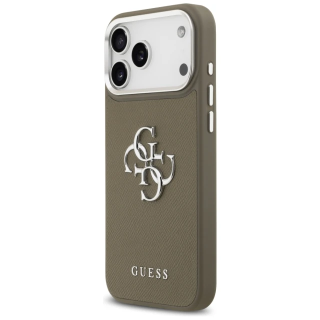 Чохол Guess Grained Big 4G Classic Logo для iPhone 17 Pro Max Brown (GUHCP17XPG4SMCEW)