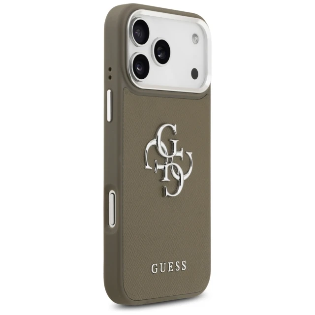 Чохол Guess Grained Big 4G Classic Logo для iPhone 17 Pro Max Brown (GUHCP17XPG4SMCEW)