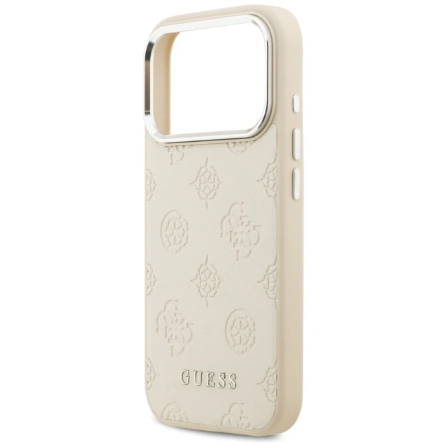Чохол Guess Peony Hot Stamp Script для iPhone 17 Pro Beige with MagSafe (GUHMP17LPSPOSSSE)