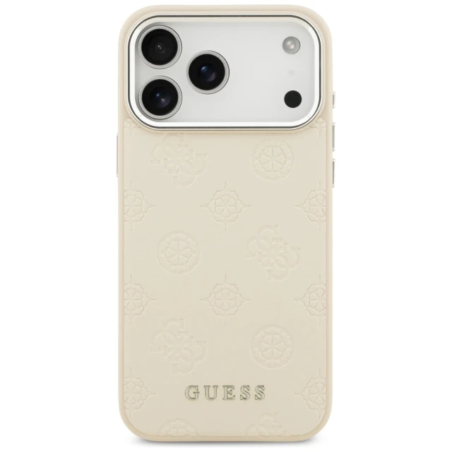Чохол Guess Peony Hot Stamp Script для iPhone 17 Pro Max Beige with MagSafe (GUHMP17XPSPOSSSE)