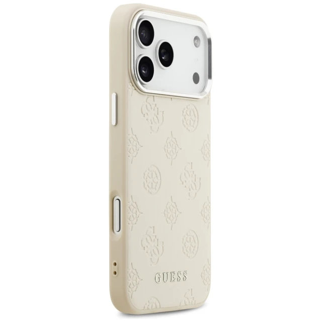 Чохол Guess Peony Hot Stamp Script для iPhone 17 Pro Max Beige with MagSafe (GUHMP17XPSPOSSSE)