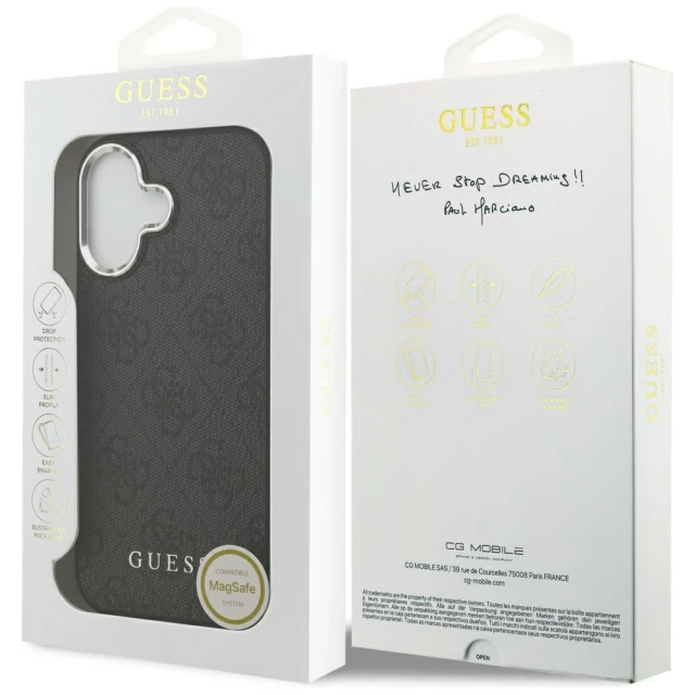 Чехол Guess 4G Classic Logo для iPhone 17 Black with MagSafe (GUHMP17SP4GSSMCK)
