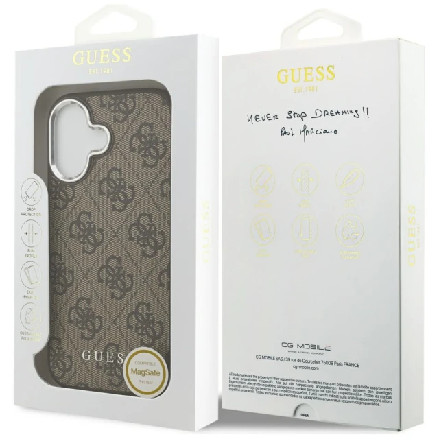 Чохол Guess 4G Classic Logo для iPhone 17 Brown with MagSafe (GUHMP17SP4GSSMCW)