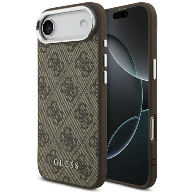 Чохол Guess 4G Classic Logo для iPhone 17 Air Brown with MagSafe (GUHMP17MP4GSSMCW)