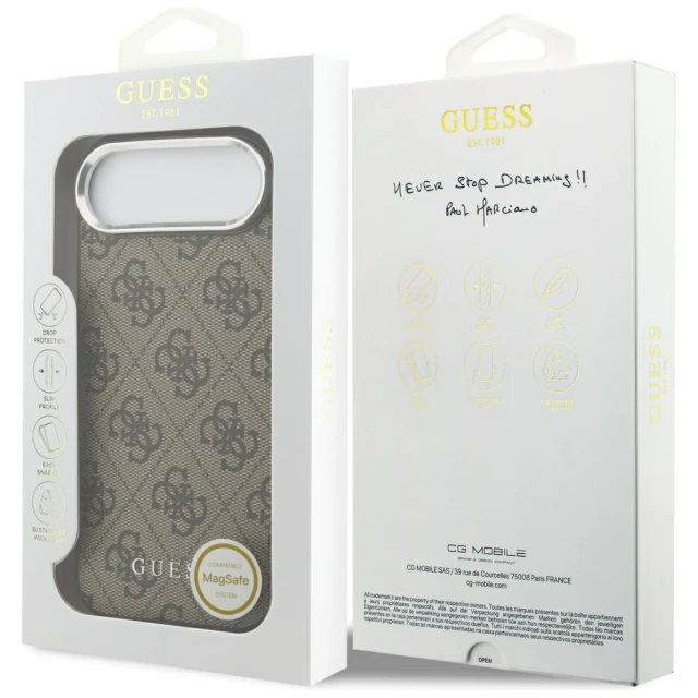 Чохол Guess 4G Classic Logo для iPhone 17 Air Brown with MagSafe (GUHMP17MP4GSSMCW)