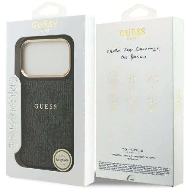 Чохол Guess 4G PU Classic Logo для iPhone 17 Pro Black with MagSafe (GUHMP17LP4MSEGCK)