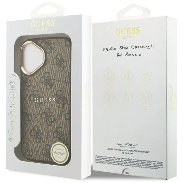Чохол Guess 4G PU Classic Logo для iPhone 17 Brown with MagSafe (GUHMP17SP4MSEGCW)