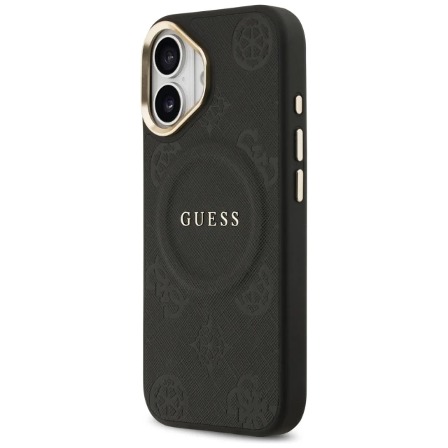 Чохол Guess Peony Hot Stamp для iPhone 17 Black with MagSafe (GUHMP17SPSAMSECK)
