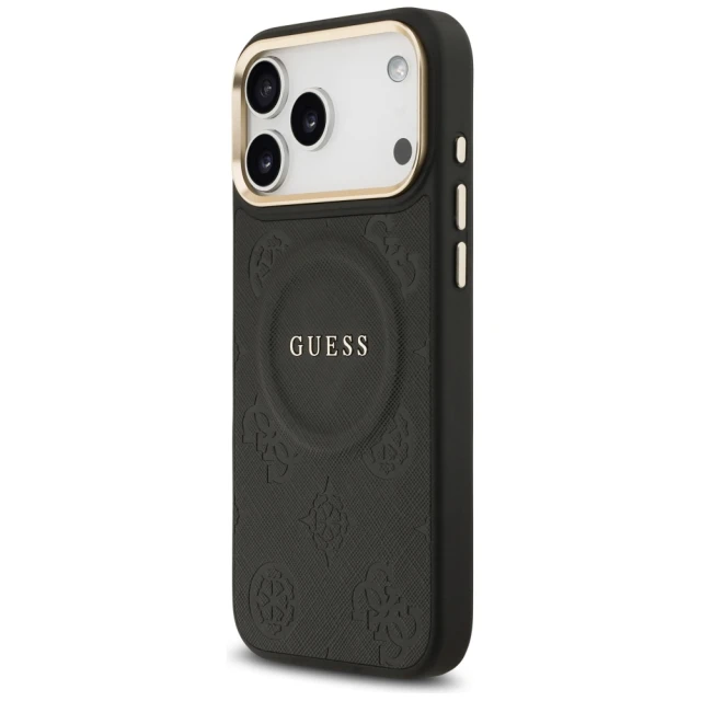 Чохол Guess Peony Hot Stamp для iPhone 17 Pro Max Black with MagSafe (GUHMP17XPSAMSECK)