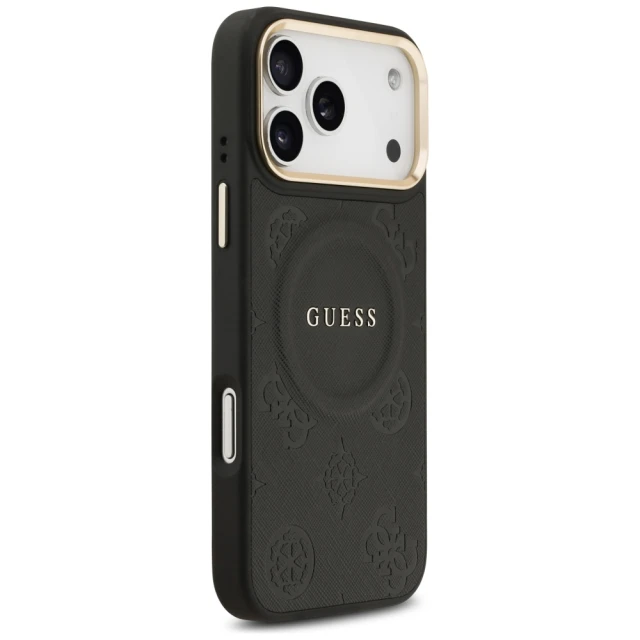 Чохол Guess Peony Hot Stamp для iPhone 17 Pro Max Black with MagSafe (GUHMP17XPSAMSECK)