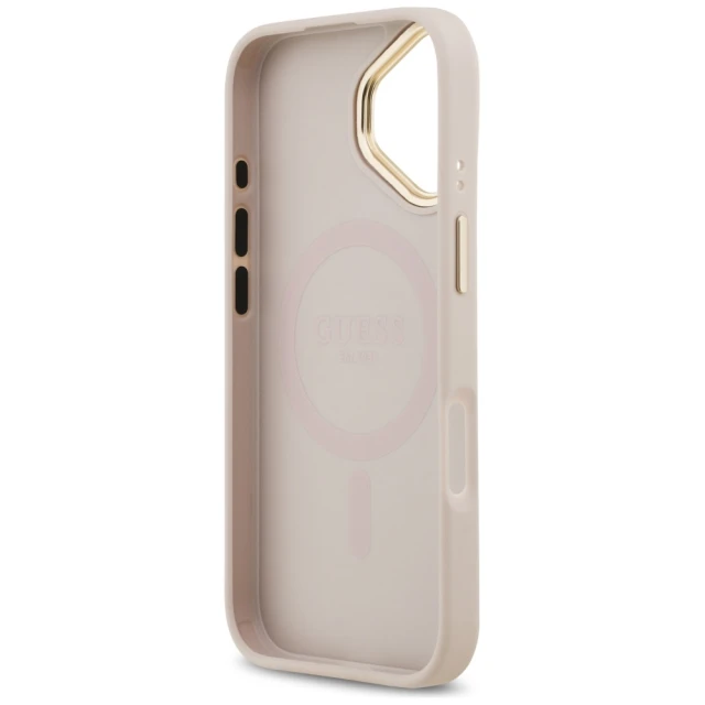 Чохол Guess Peony Hot Stamp для iPhone 17 Pink with MagSafe (GUHMP17SPSAMSECP)