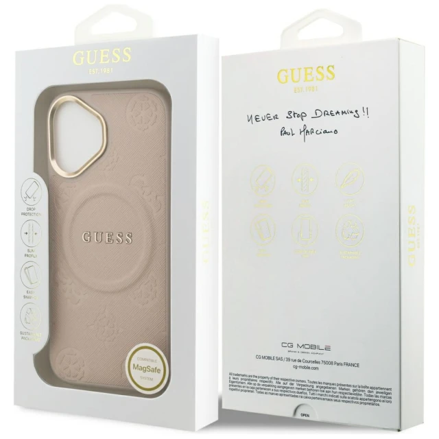 Чохол Guess Peony Hot Stamp для iPhone 17 Pink with MagSafe (GUHMP17SPSAMSECP)