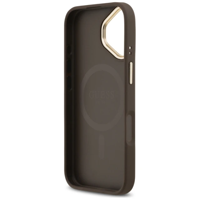 Чохол Guess Peony Hot Stamp для iPhone 17 Brown with MagSafe (GUHMP17SPSAMSECW)