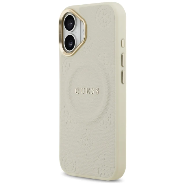 Чохол Guess Peony Hot Stamp для iPhone 17 Beige with MagSafe (GUHMP17SPSAMSECE)