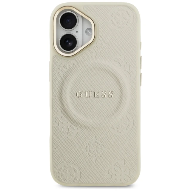 Чохол Guess Peony Hot Stamp для iPhone 17 Beige with MagSafe (GUHMP17SPSAMSECE)