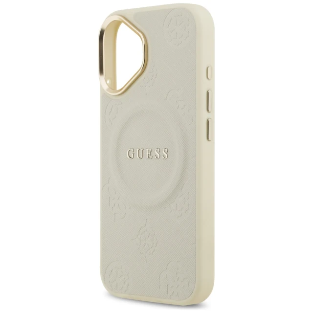 Чохол Guess Peony Hot Stamp для iPhone 17 Beige with MagSafe (GUHMP17SPSAMSECE)