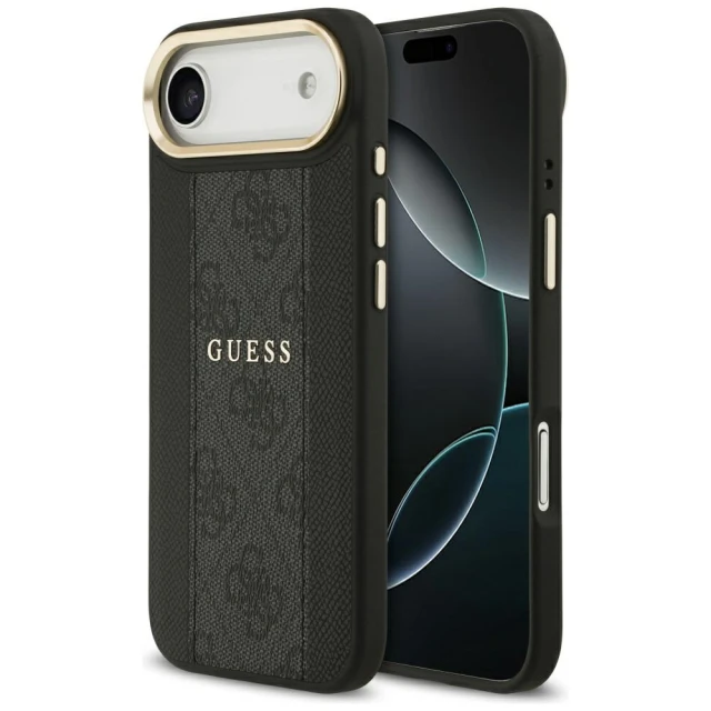 Чохол Guess 4G Stripe для iPhone 17 Air Black with MagSafe (GUHMP17MPG4SEMCK)