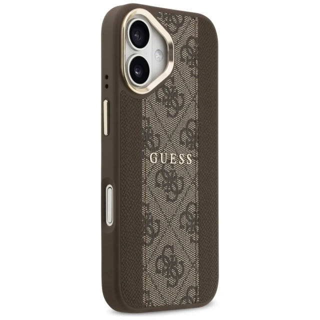 Чохол Guess 4G Stripe для iPhone 17 Brown with MagSafe (GUHMP17SPG4SEMCW)