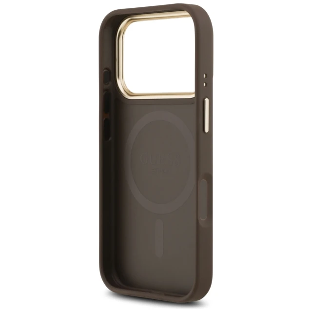 Чохол Guess 4G Stripe для iPhone 17 Pro Brown with MagSafe (GUHMP17LPG4SEMCW)