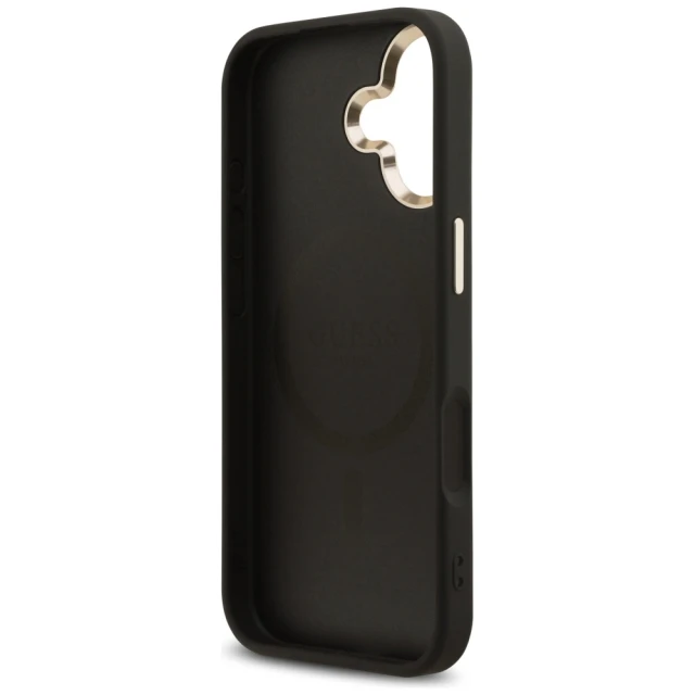 Чехол Guess 4G Triangle Logo для iPhone 17 Black Gold with MagSafe (GUHMP17SP4GTDGMK)