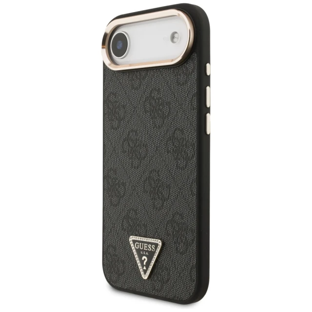 Чохол Guess 4G Triangle Logo для iPhone 17 Air Black Gold with MagSafe (GUHMP17MP4GTDGMK)