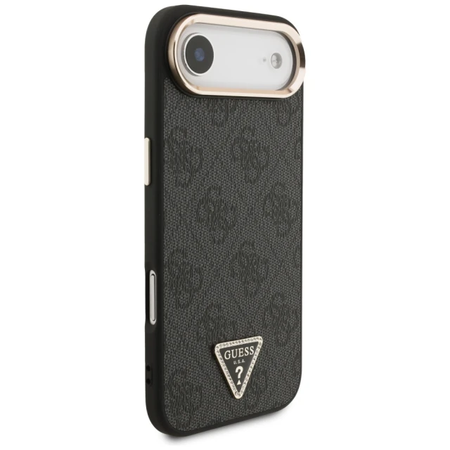 Чохол Guess 4G Triangle Logo для iPhone 17 Air Black Gold with MagSafe (GUHMP17MP4GTDGMK)