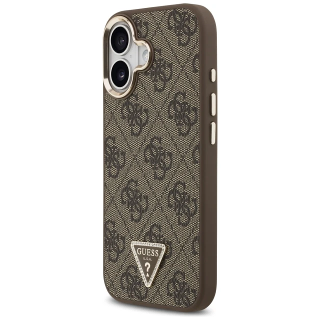 Чохол Guess 4G Triangle Logo для iPhone 17 Brown Gold with MagSafe (GUHMP17SP4GTDGMW)