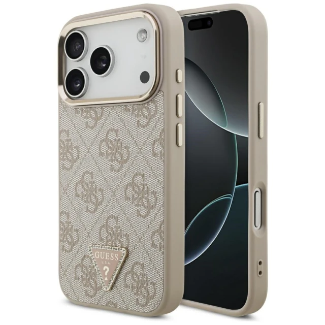 Чехол Guess 4G Triangle Logo для iPhone 17 Pro Pink Gold with MagSafe (GUHMP17LP4GTDGMP)