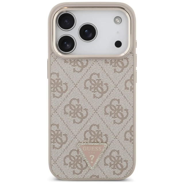 Чехол Guess 4G Triangle Logo для iPhone 17 Pro Pink Gold with MagSafe (GUHMP17LP4GTDGMP)