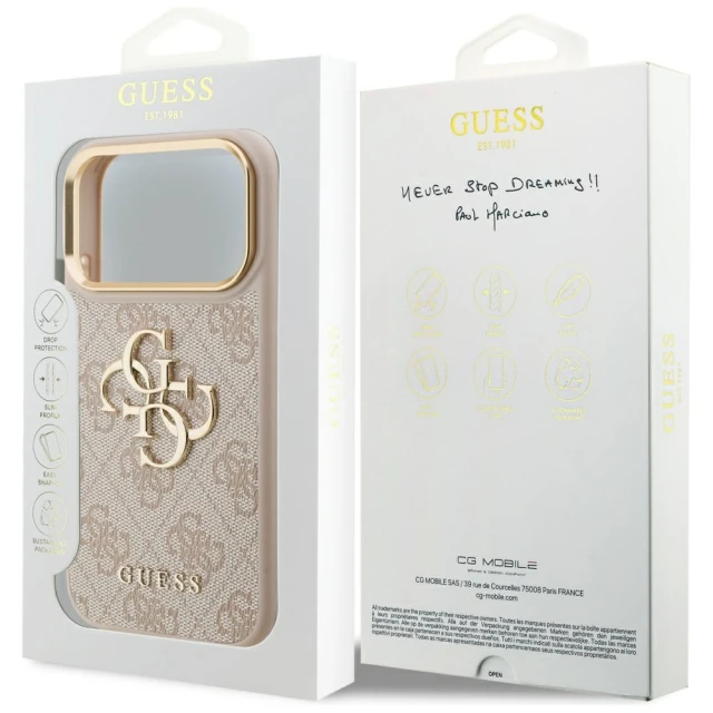 Чохол Guess 4G Big 4G Classic Logo для iPhone 17 Pro Pink Gold (GUHCP17L4GMGCPI)
