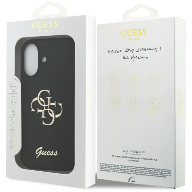Чохол Guess Silicone Big 4G Script для iPhone 17 Black (GUHCP17SSC4GSMK)